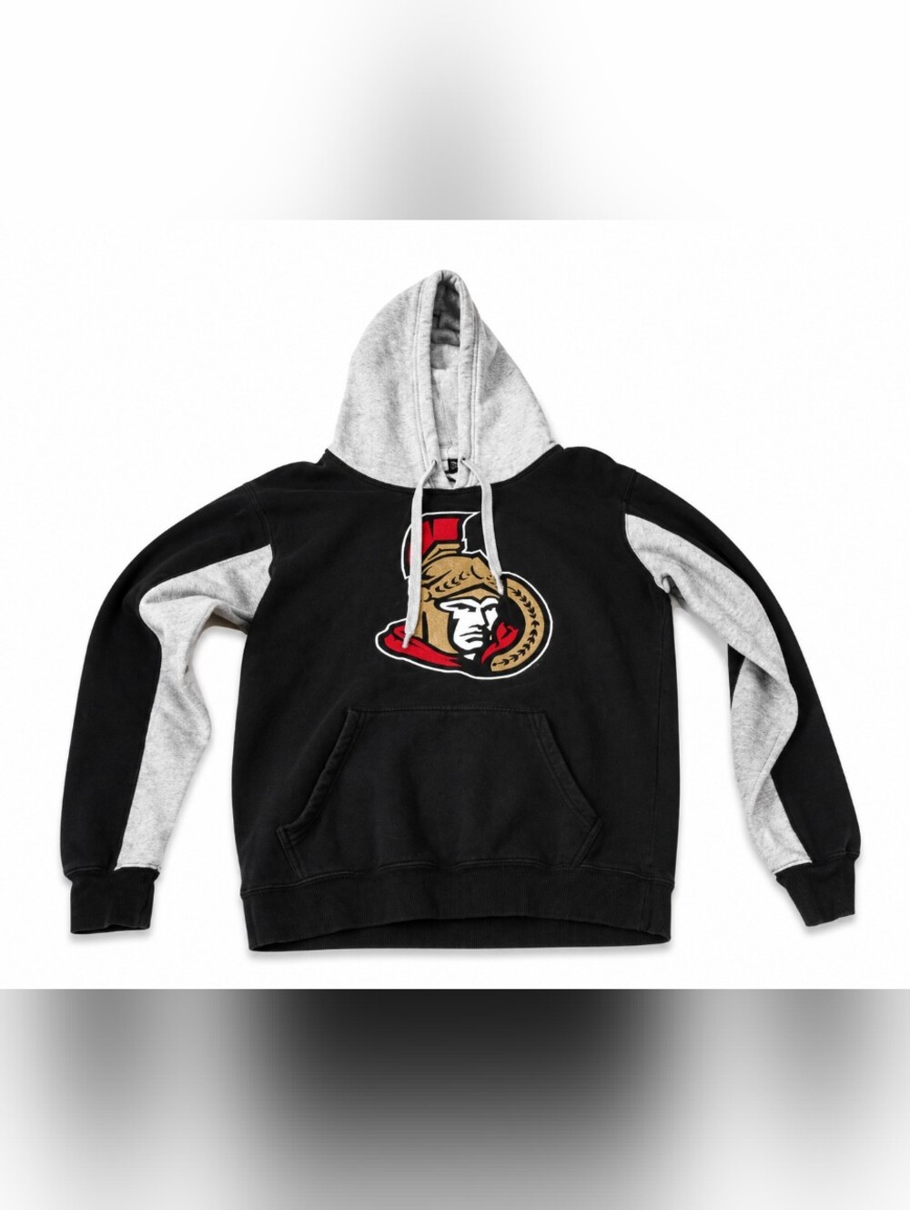 NHL Ottawa Senators Youth Small Colorblock Pullover Hoodie Black Gray Fan Sweats